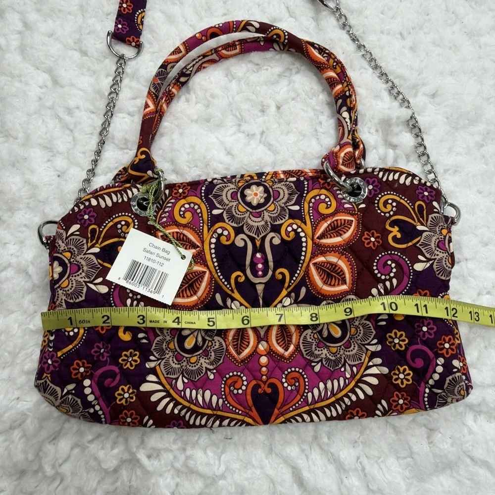 Vera Bradley Chain Hand Bag In Retired Safari Sunset Rare!! Quilted New W/ Tags!